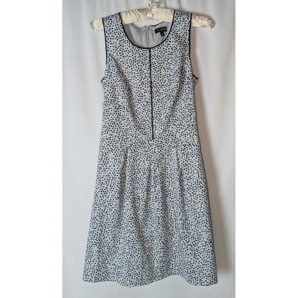 The Limited Women's Silver Confetti Dot Sleeveless Pleated A-Line Dress 2 Chic